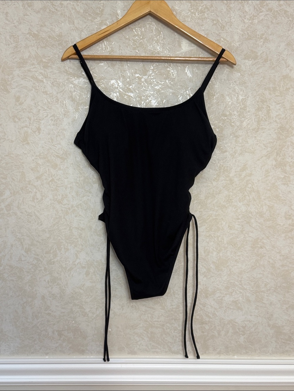 Shade & Shore Black One-Piece Swim Suit with Side Ties